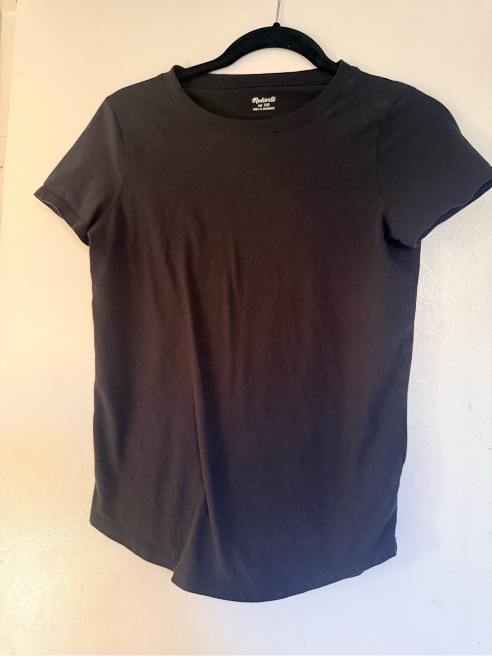 Madewell Black Short-Sleeve Crewneck Tee Sz extra small cotton